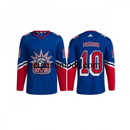 Herren New York Rangers Eishockey Trikot Artemi Panarin 10 Adidas 2022-2023 Reverse Retro Blau Authentic